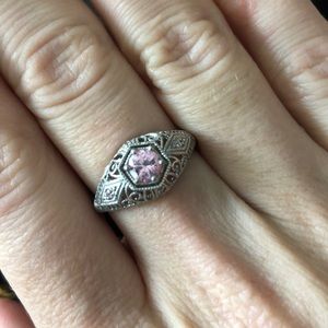 Pink Vintage Style Ring size 8